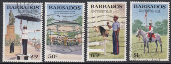 Barbados SG789-792 | 150th Anniversary of Royal Barbados Police (Used)