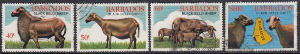 Barbados SG693-696 | Black Belly Sheep (Used)