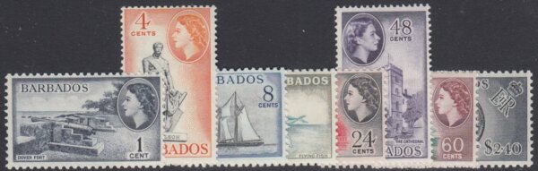 Barbados SG312-319 | QEII Definitive set reprints 1964