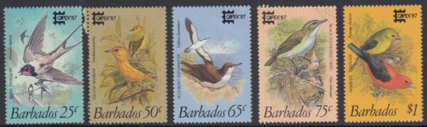 Barbados SG836-840 | Capex '87 Birds of Barbados (Used)