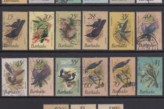 Barbados SG622-638 | Birds of Barbados Definitives 1979-83 (Used)