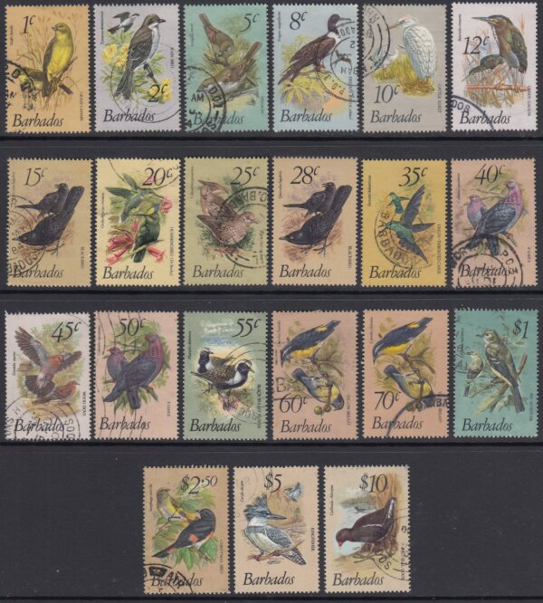 Barbados SG622-638 | Birds of Barbados Definitives 1979-83 (Used)