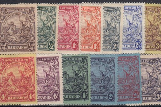 Barbados SG229-239 | Postage & Revenue set 1925-35 (mint)