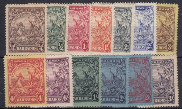 Barbados SG229-239 | Postage & Revenue set 1925-35 (mint)