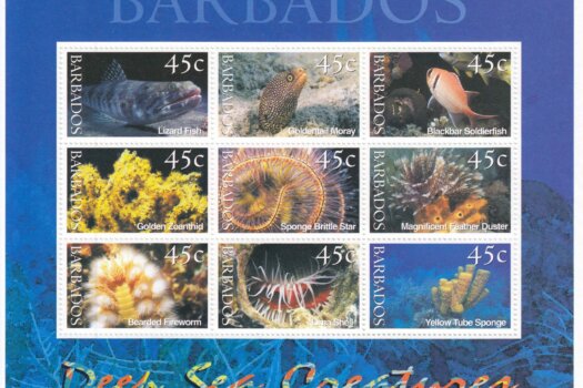 Barbados SG1180-1188 | Deep Sea Creatures Souvenir Sheet