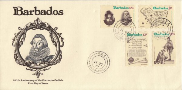 Barbados 1977 | 350th Anniversary of the Granting of the Charter to Carlisle FDC (GPO CDS Cancel)