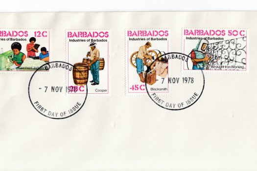 Barbados 1978 | Industries of Barbados on plain FDC