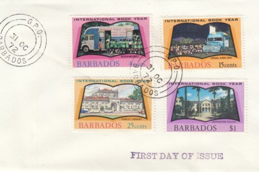 Barbados 1972 | International Book Year on plain FDC