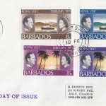 Barbados 1975 | Royal Visit on plain FDC