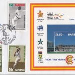 Barbados 2000 | West Indies Cricket Tour and 100th Test Match at Lords Souvenir Sheet plus stamps FDC