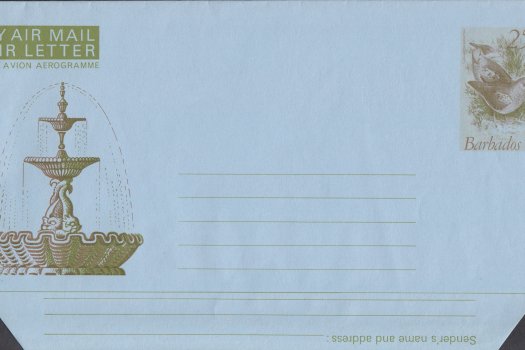 Barbados Air Mail Air Letter 25c Zenaida Dove- front