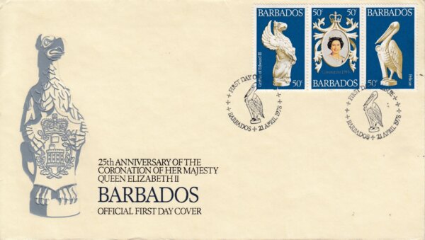 Barbados 1977 | 25th Anniversary of The Coronation of QEII FDC (1)