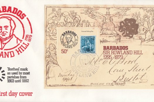 Barbados 1979 | Death Centenary of Sir Rowland Hill Souvenir Sheet FDC