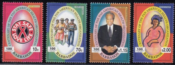 Barbados SG1222-1225 | Centenary of Pan American Health Organisation