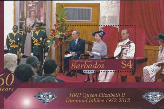 Barbados SGMS1387 | Diamond Jubilee of QEII Souvenir Sheet 2012