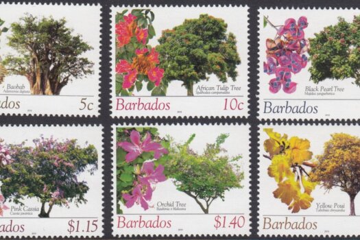 Barbados SG1353a-f | Flowering Trees Definitives 2010 Reprints