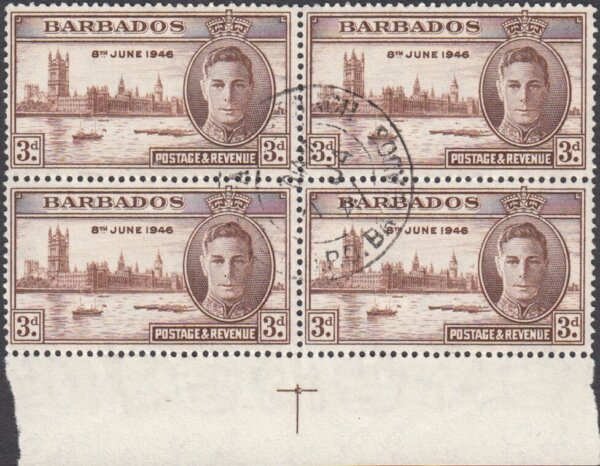 Barbados SG263a | Victory 3d with Kite Flaw (Used)