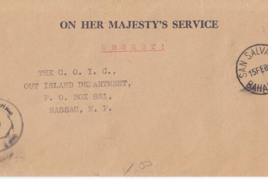 Bahamas 1960 | OHMS cover from Commissioners Office San Salvador with CDS