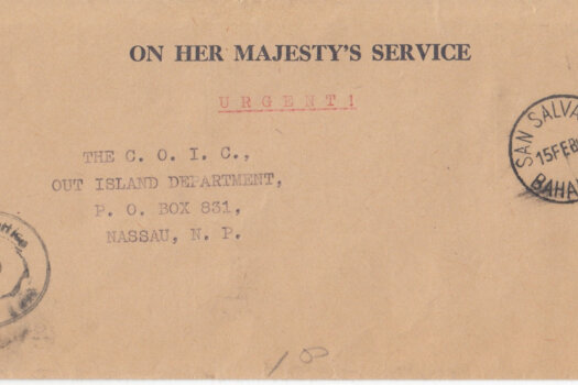 Bahamas 1960 | OHMS cover from Commissioners Office San Salvador with CDS