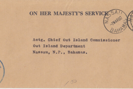 Bahamas 1960 | OHMS cover from Commissioners Office Sandy Point with Nassau CDS