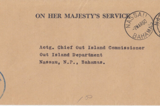 Bahamas 1960 | OHMS cover from Commissioners Office Sandy Point with Nassau CDS