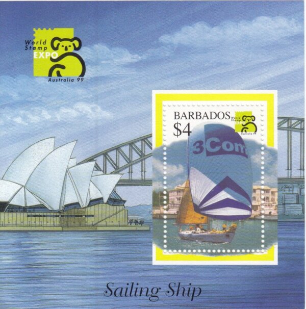 Barbados SGMS1133 | Australia '99 World Stamp Exhibition Sailing Ship Souvenir Sheet