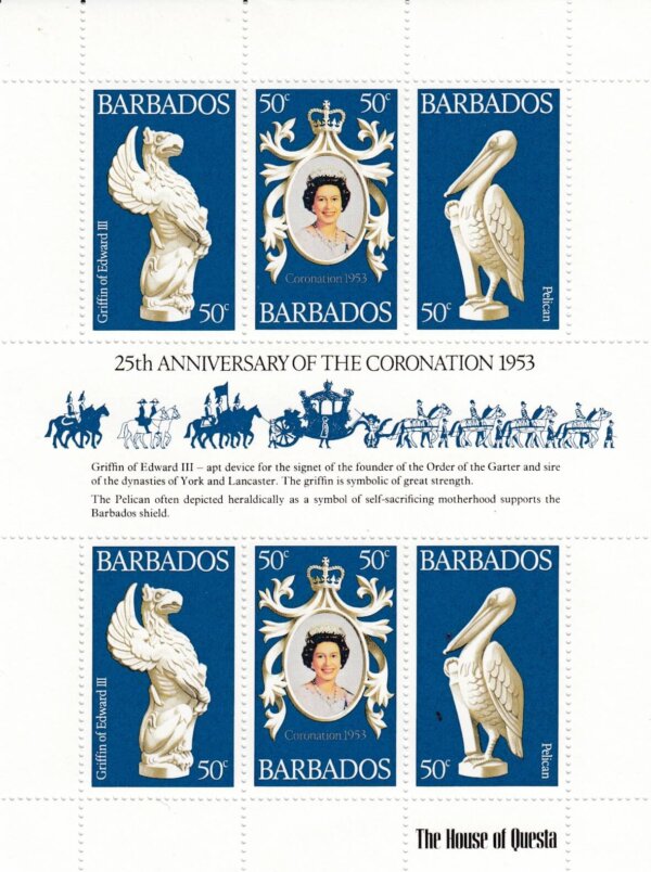 Barbados 597-599 | 25th Anniversary of Coronation Souvenir Sheet