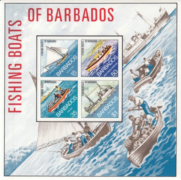 Barbados SGMS484 | Fishing Boats of Barbados Souvenir Sheet