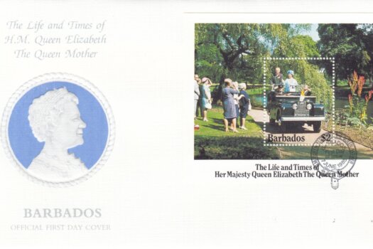Barbados 1985 | The Life and Times if H.M. Queen Elizabeth the Queen Mother Souvenir Sheet FDC