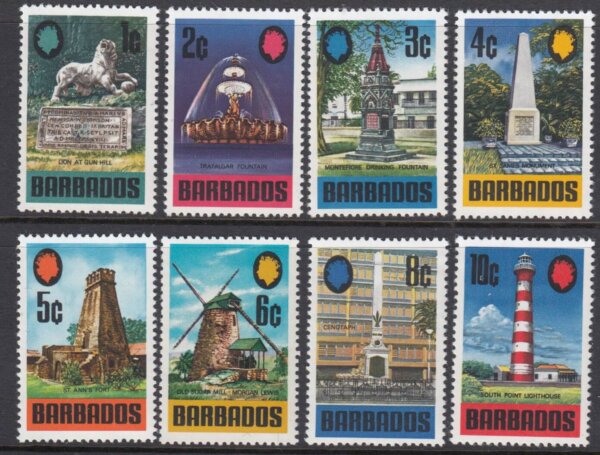 Barbados SG399-414 | Landmarks of Barbados Definitives 1970-71 - Low Values