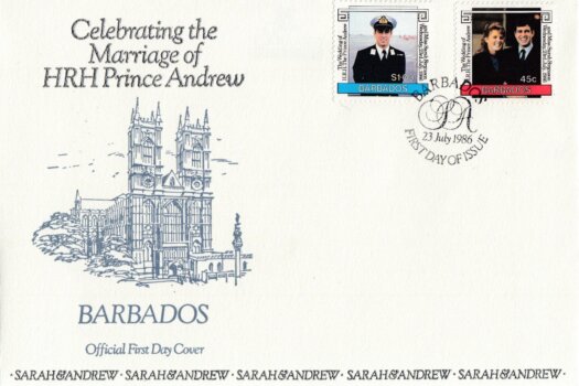 Barbados 1986 | Royal Wedding HRH Prince Andrew FDC