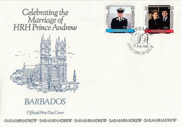 Barbados 1986 | Royal Wedding HRH Prince Andrew FDC
