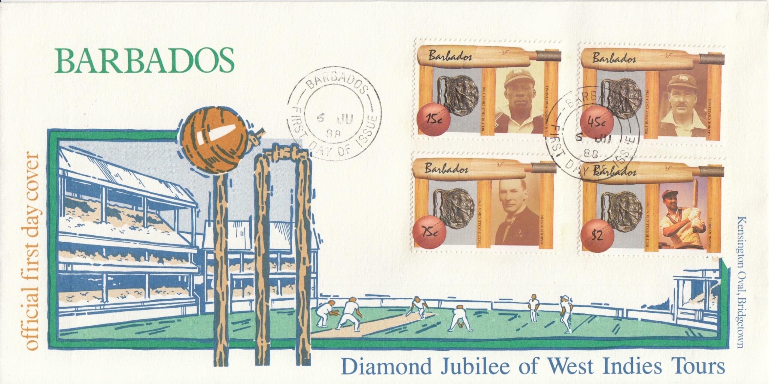 Barbados 1988 | West Indian cricket FDC