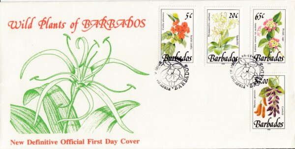 Barbados 1989 | Wild Plants of Barbados Definitive FDC (3)