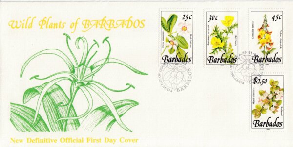 Barbados 1989 | Wild Plants of Barbados Definitive FDC (1)