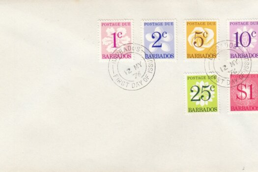 Barbados 1976 | Barbados Postage Due stamps on plain FDC