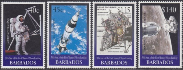 Barbados SG1138-1141 | 30th Anniversary of the first Moon landing