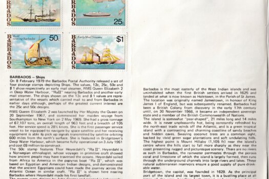 XVIIIth Congress of the Universal Postal Union, Rio de Janeiro 1979 - Barbados stamp booklet page 3