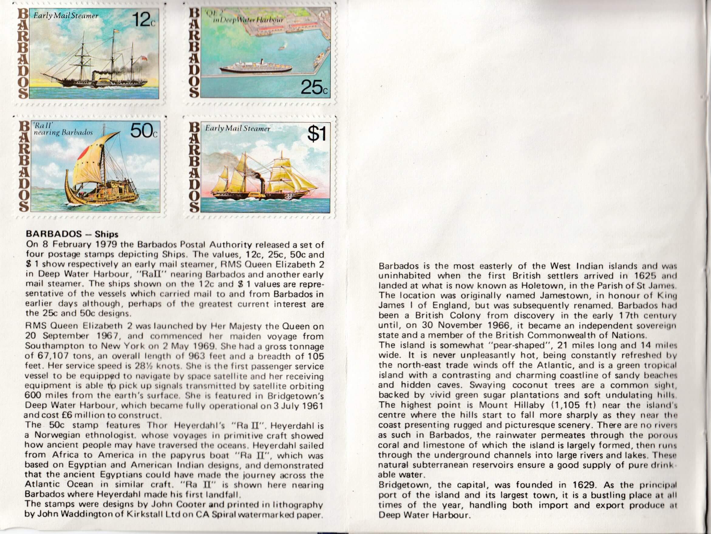 XVIIIth Congress of the Universal Postal Union, Rio de Janeiro 1979 - Barbados stamp booklet page 3