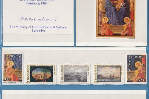 XIXth Congress of the Universal Postal Union Hamburg 1984 Barbados Stamps folder