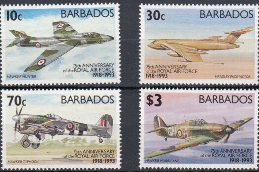 Barbados SG991-994 | 75th Anniversary of Royal Air Force