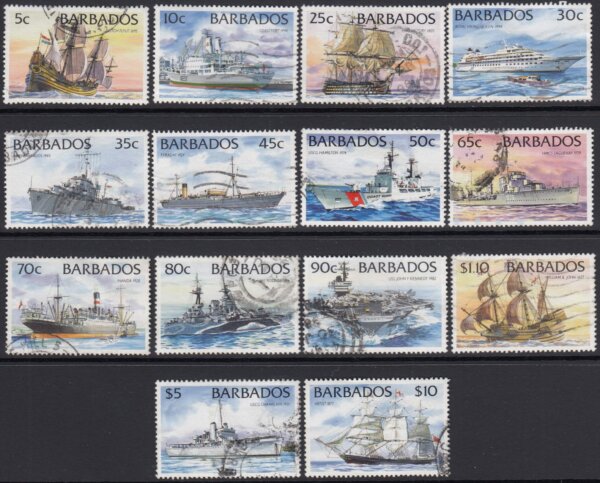 Barbados SG1029A-1042A | Ships Definitives 1994 (used)