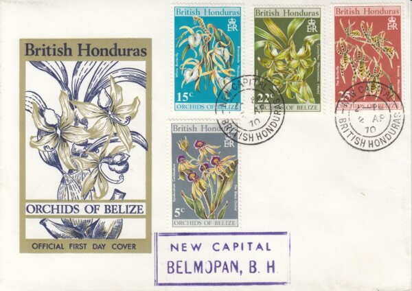 British Honduras 1970 | Orchids of Belize FDC