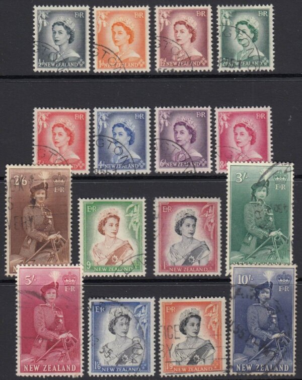 New Zealand SG723-736 | 1953-59 QEII Definitive set (Used)