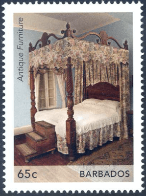 Barbados Stamps| Barbados Antique Furniture 65c Four Poster Bed