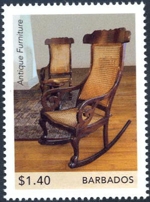 Barbados Stamps| Barbados Antique Furniture $1.40 Antique Rocking Chairs