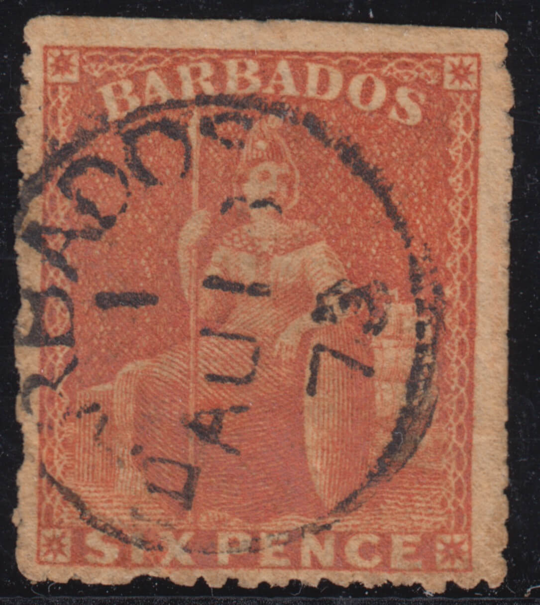 Barbados SG50 partly trimmed