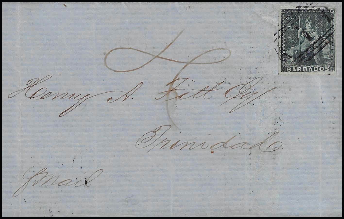 Barbados Cover 20th December 1856