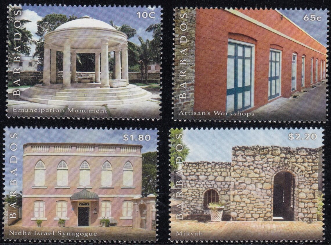 Synagogue Block restoration stamp set | Barbados Stamps