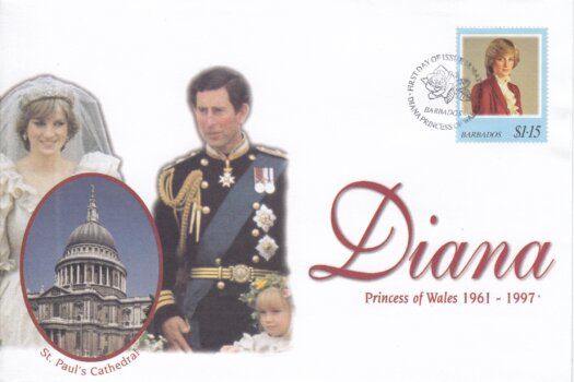 Barbados 1997 Diana Princess of Wales Single stamp illustrated FDC (3)